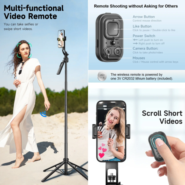 Motion Sensor Phone Tripod Stand Camera Mount