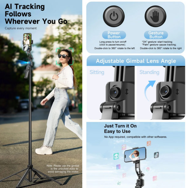 Motion Sensor Phone Tripod Stand Camera Mount